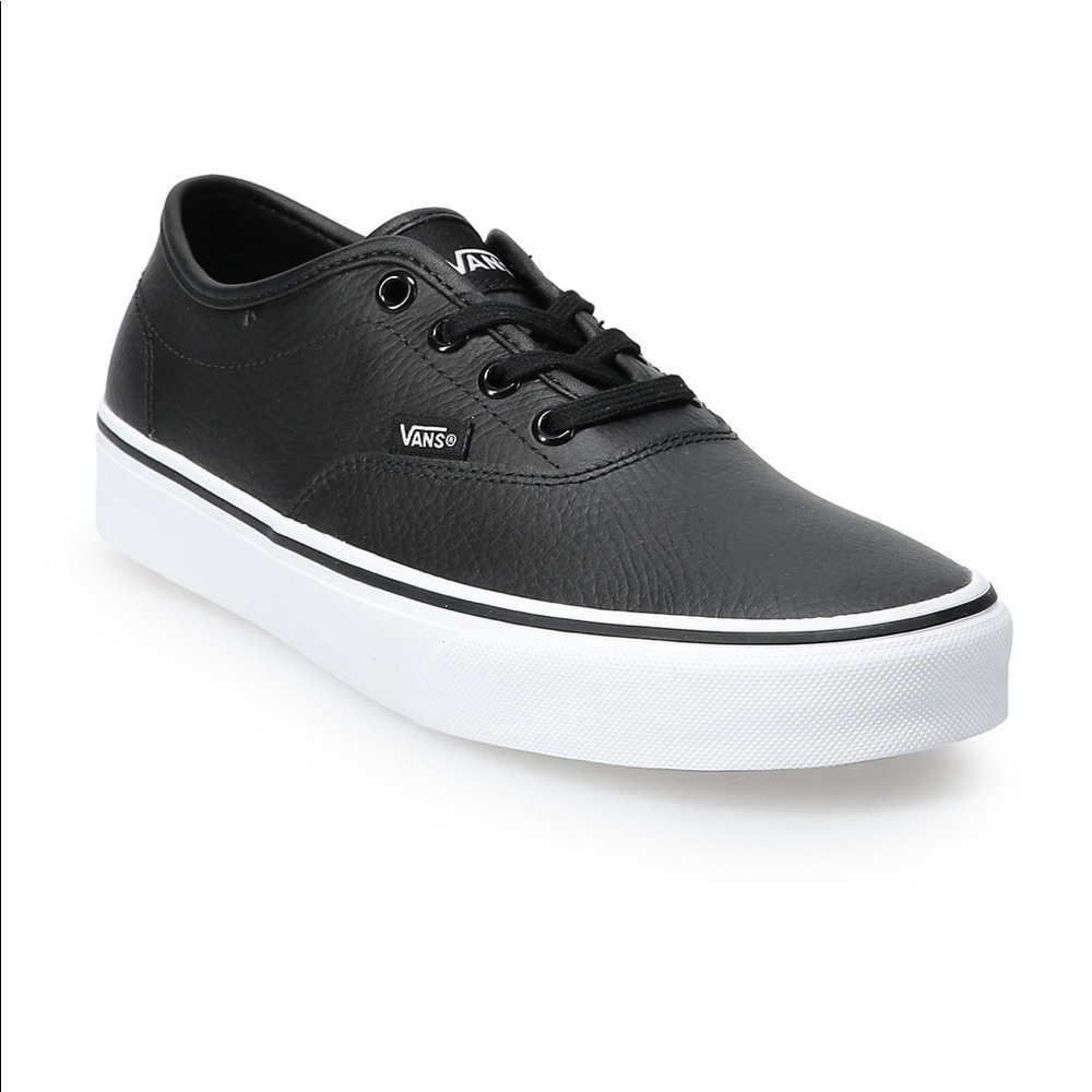 VANS Womens Doheny Decon Low top lace up Sneakers Black Leather size: 7.5
